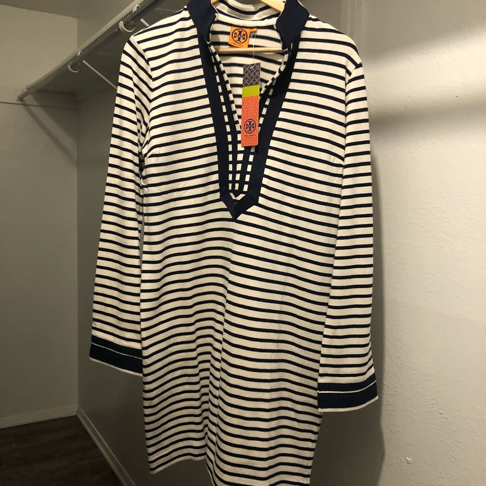 Tory Burch Navy & White Tunic Dress